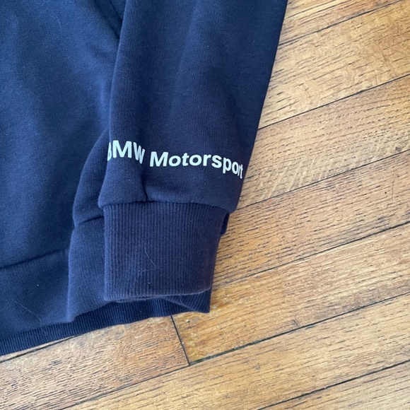 PUMA X  BMW TEAM MOTORSPORT ORIGINAL HOODED BLUE SWEAT JACKET Sz M - Picture 7 of 9